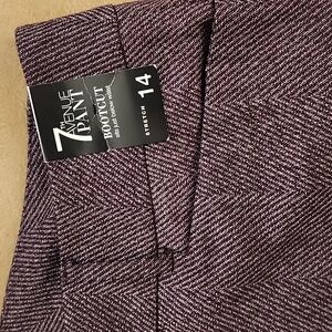 NY&C  Size 14  NWT  Women’s Purple Herringbone Bootcut Dress Pants
